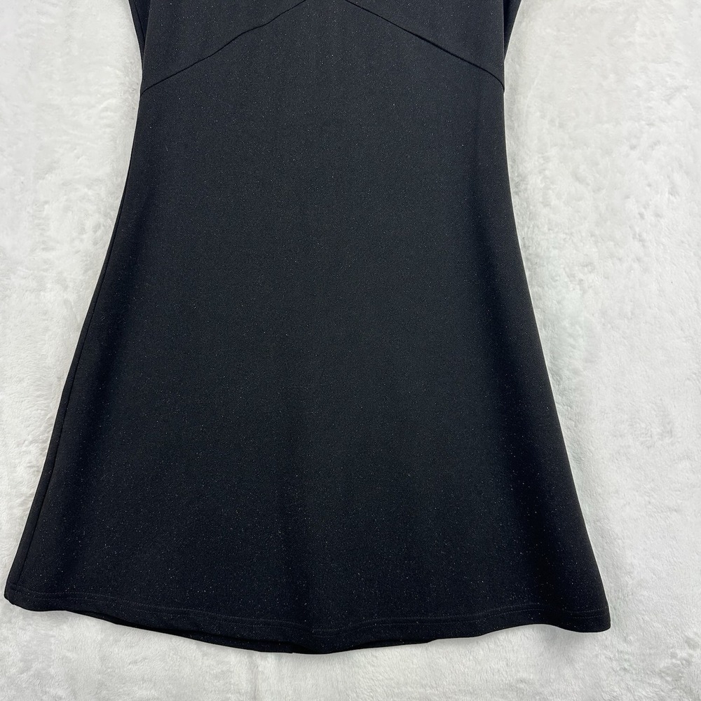 Molly Bracken Black Sleeveless Flare Slight Sparkle Knit Dress‎ M Back Zip - Picture 3 of 16